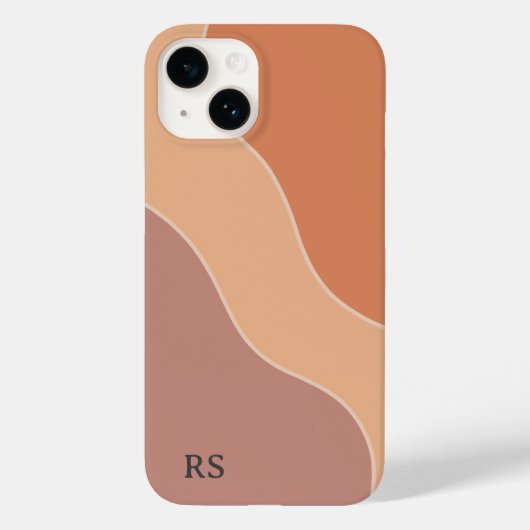 Aangepaste Boho Pastel Waves Monogram Zacht Sinaas Case-Mate iPhone Case (Achterkant)