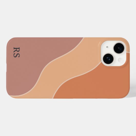 Aangepaste Boho Pastel Waves Monogram Zacht Sinaas Case-Mate iPhone Case (Achterkant (horizontaal))