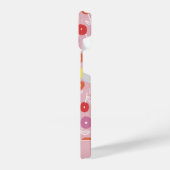 Aangepaste Boho Pink Modern Floral patroonnaam iPhone Hoesje (Linkerkant)