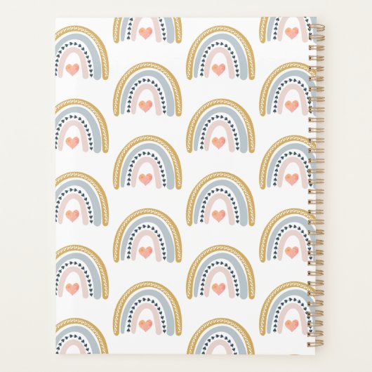 Aangepaste Boho Rainbow-Waterverf Planner (Achterkant)