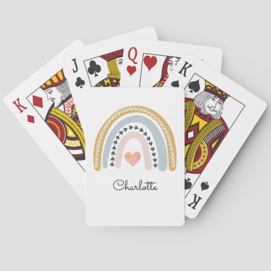 Aangepaste Boho Rainbow-Waterverf Pokerkaarten (Achterkant)