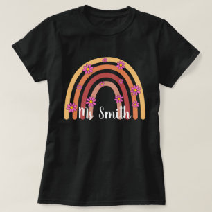 Aangepaste Boho Regenboog Leraar, Gepersonaliseerd T-shirt