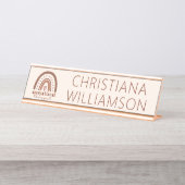 Aangepaste Boho-regenboog tegen beroepsmatige ther Bureau Naambordje (Voorkant)