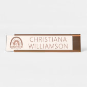 Aangepaste Boho-regenboog tegen beroepsmatige ther Bureau Naambordje (Voorkant)