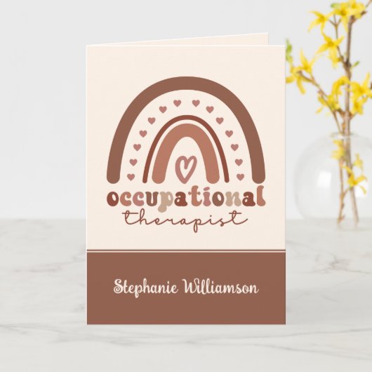 Aangepaste Boho-regenboog tegen beroepsmatige ther Kaart (Gele Bloem)