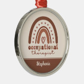 Aangepaste Boho-regenboog tegen beroepsmatige ther Metalen Ornament (Rechts)