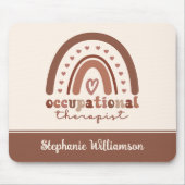 Aangepaste Boho-regenboog tegen beroepsmatige ther Muismat (Voorkant)