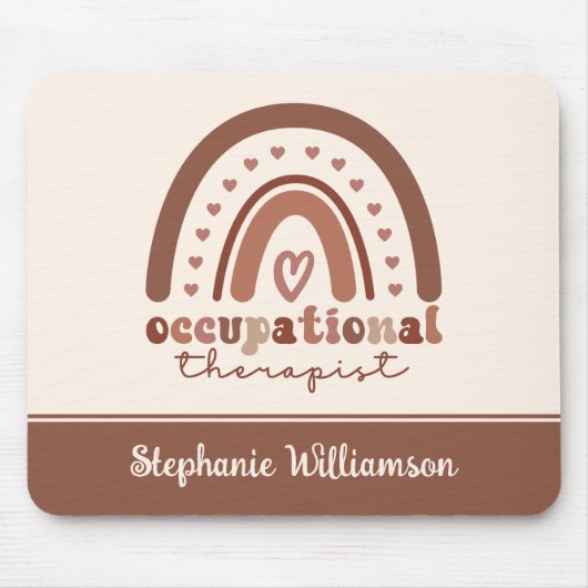 Aangepaste Boho-regenboog tegen beroepsmatige ther Muismat (Voorkant)