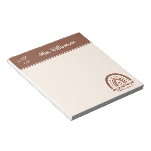 Aangepaste Boho-regenboog tegen beroepsmatige ther Notitieblok (Schuin)