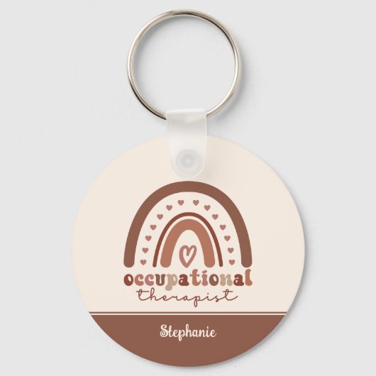 Aangepaste Boho-regenboog tegen beroepsmatige ther Sleutelhanger (Voorkant)
