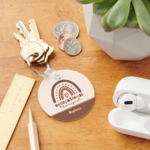 Aangepaste Boho-regenboog tegen beroepsmatige ther Sleutelhanger