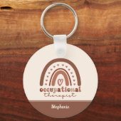 Aangepaste Boho-regenboog tegen beroepsmatige ther Sleutelhanger (Voorkant)
