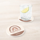 Aangepaste Boho-regenboog tegen beroepsmatige ther Zandsteen Onderzetter (Zijkant)