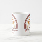 Aangepaste Boho Regenboog Werk Bestie Gepersonalis Koffiemok (Center)