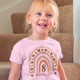 Aangepaste Boho-regenboognaam voor geboortedag T-shirt
