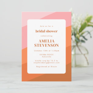 Aangepaste Boho Roze Oranje Terracotta Bruidsdouch Kaart