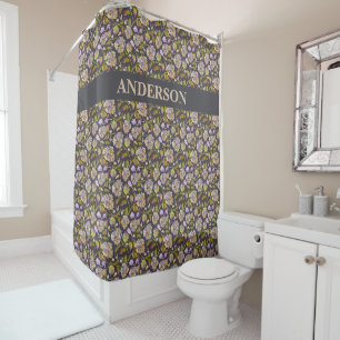 Aangepaste Boho Rustic Leaves Print Douchegordijn