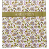 Aangepaste Boho Rustic Leaves Print Douchegordijn (Voorkant)