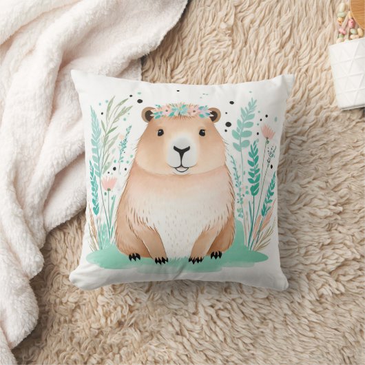 Aangepaste Boho Schattige Capybara Kussen Pastel G (Deken)