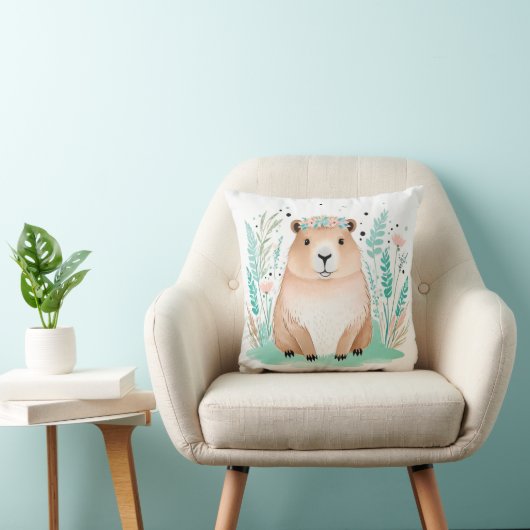 Aangepaste Boho Schattige Capybara Kussen Pastel G (Stoel)