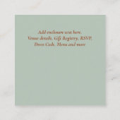 Aangepaste Boho Terracotta Bloemen Sage Tea Party  Informatiekaartje (Achterkant)