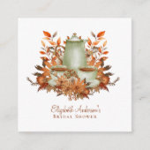 Aangepaste Boho Terracotta Bloemen Sage Tea Party  Informatiekaartje (Voorkant)