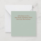 Aangepaste Boho Terracotta Bloemen Sage Tea Party  Notitiekaartje (Achterkant)