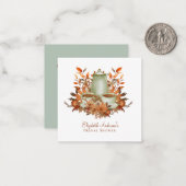 Aangepaste Boho Terracotta Bloemen Sage Tea Party  Notitiekaartje (Voorkant / Achterkant in situ)