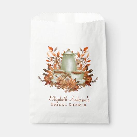 Aangepaste Boho Terracotta Bloemige Salie Thee Fee Bedankzakje (Voorkant)