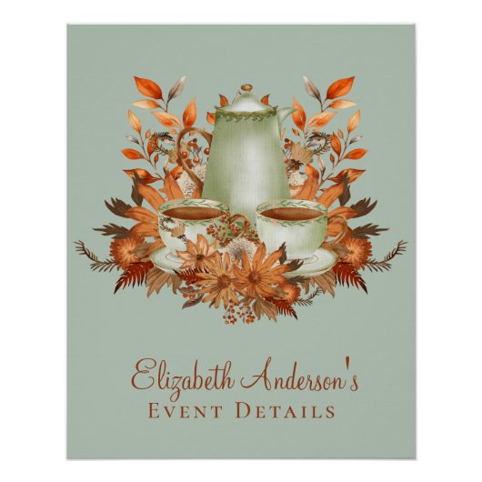 Aangepaste Boho Terracotta Bloemige Salie Thee Fee Perfect Poster (Voorkant)