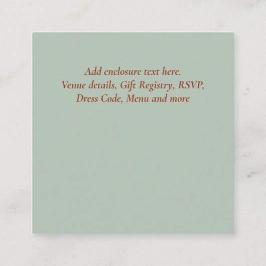 Aangepaste Boho Terracotta Bloemige Salie Thee Par Informatiekaartje (Achterkant)