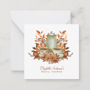 Aangepaste Boho Terracotta Bloemige Salie Thee Par Notitiekaartje