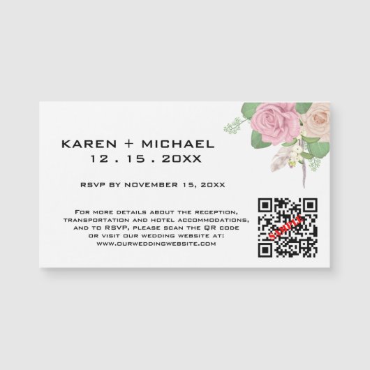 Aangepaste Boho Trouwmagneten - Rustieke Details (Voorkant)