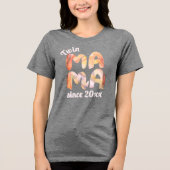 Aangepaste Boho Tweeling Mama Sinds Jaar Kinderen Tri-Blend Shirt (Voorkant)