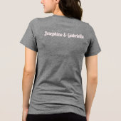 Aangepaste Boho Tweeling Mama Sinds Jaar Kinderen Tri-Blend Shirt (Achterkant)