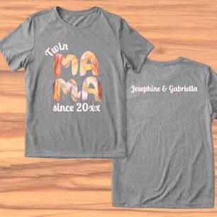 Aangepaste Boho Tweeling Mama Sinds Jaar Kinderen Tri-Blend Shirt