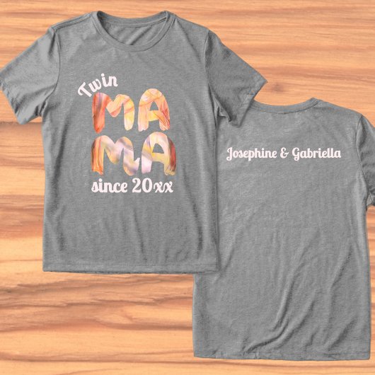 Aangepaste Boho Tweeling Mama Sinds Jaar Kinderen Tri-Blend Shirt