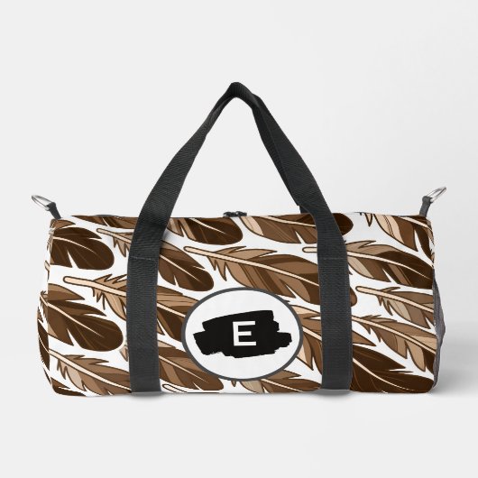Aangepaste Boho Veer Monogram Kleine Duffel Tas (Voorkant)
