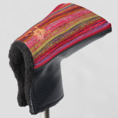 Aangepaste Boho Vintage Rode Paarse Strepen -  Golfheadcover (3/4 voorkant)