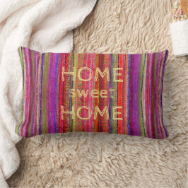 Aangepaste Boho Vintage Rode Paarse Strepen - Kussen