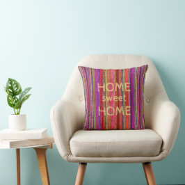 Aangepaste Boho Vintage Rode Paarse Strepen - Kussen