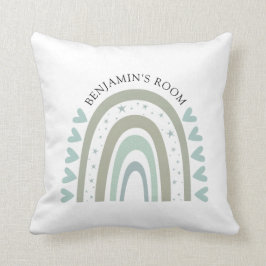 Aangepaste Boho Waterverf Blue Rainbow Nursery Kussen