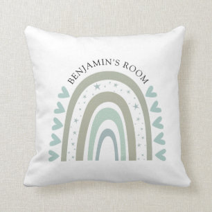 Aangepaste Boho Waterverf Blue Rainbow Nursery Kussen