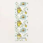 Aangepaste Boho Waterverf vlinderbloempatroon Yogamat (Achterkant)