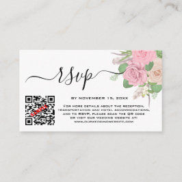 Aangepaste Boho Wedding QR-code RSVP Informatiekaartje
