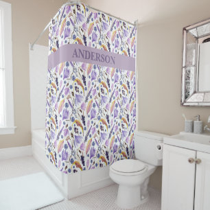 Aangepaste Boho Wilde Bloemen Print Douchegordijn