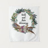 Aangepaste Boho Winter Wedding Receptie Photo Boot Wandkleed (Voorkant)