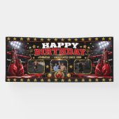 Aangepaste boksen verjaardagsbanner fotocollage spandoek (Horizontaal)