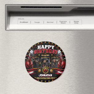 Aangepaste Boksen Verjaardagsfoto Kampioen Feest Magneet