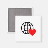 Aangepaste Bol Hart Vierkante Magneet (Voorkant / Achterkant)
